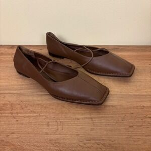 ALOHAS Brown Leather Flats